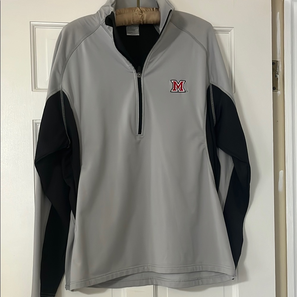 Miami University Gray and Black Quarter-Zip Pullover